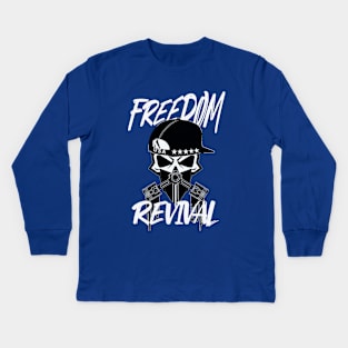 Freedom Revival Ride or Die Skull Fathers Day Shirt Kids Long Sleeve T-Shirt